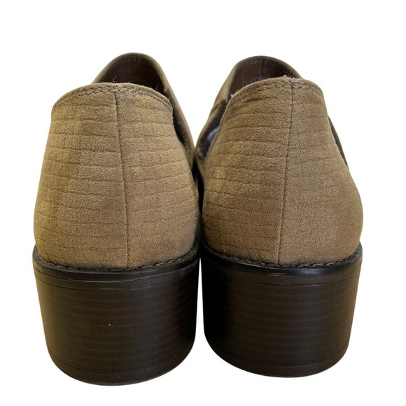 Xappeal Gemini Women’s Taupe Faux Suede Slip-On Block Heel Ankle Shoes Size 10 - Picture 4 of 8